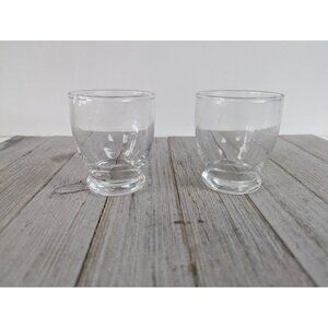 Vintage Glass Egg Cups Glass Set of 2 -- 2 1/4"